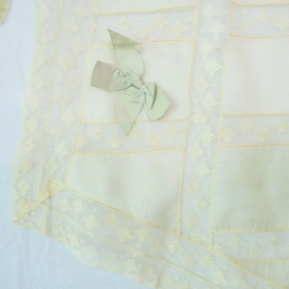 Vintage Green Dainty Lace Half‎ Apron Satin Waist Tie Coquette Cottagecore READ